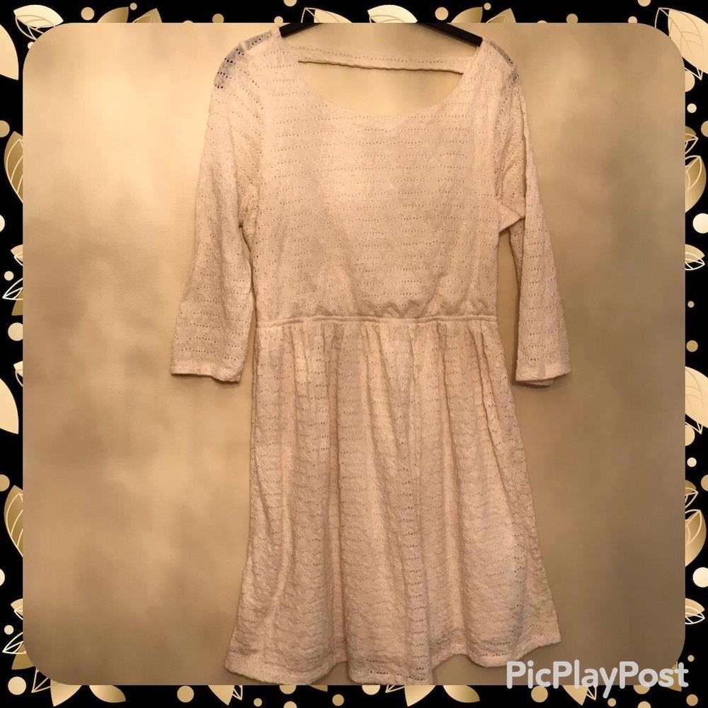 RHAPSODY Cream Eyelet Dress